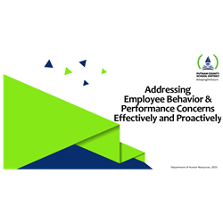 Addressing Employee Behavior and Performance Concerns Effectively & Proactively